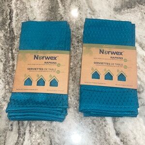 Norwex napkins - teal/turquoise - 8 total (2 packages of 4 napkins)